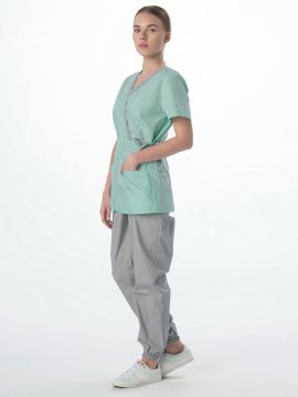Костюм женский MedLine Арина (тк.Смесовая,120), серый/мятный