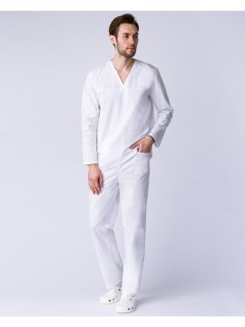 Костюм пекаря с длинным рукавом (тк.Бязь,145), белый