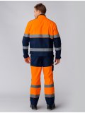 Костюм сигнальный (тк.Смесовая,210) брюки, оранжевый/т.синий