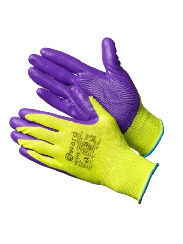 Перчатки Gward Hi-Vis нейлоновые с нитриловым покрытием, N1001